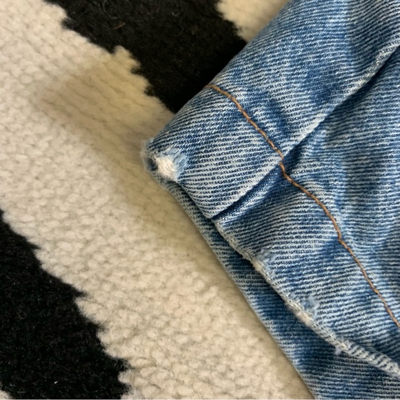 Abercrombie & Fitch Paperbag Tie Waist Exposed Button Fly Denim Shorts Size 10 - Picture 8 of 11